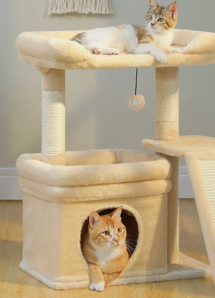 PAWZ Road Small Cat Tree Tower for Large Adult Cat